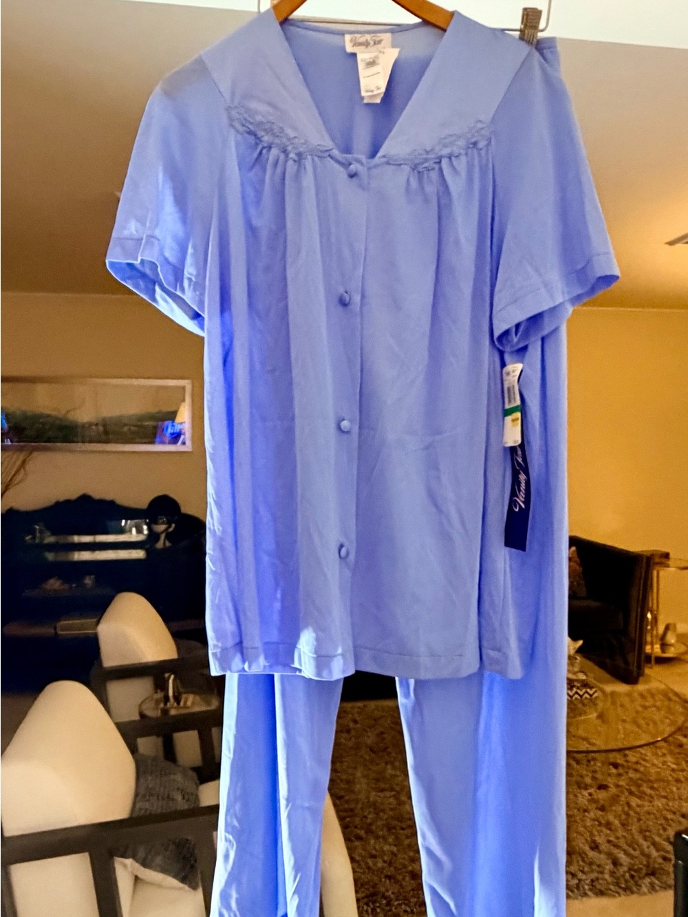 Vanity Fair Light Blue Women's Two-Piece Pajama Set Dead Stock NWT